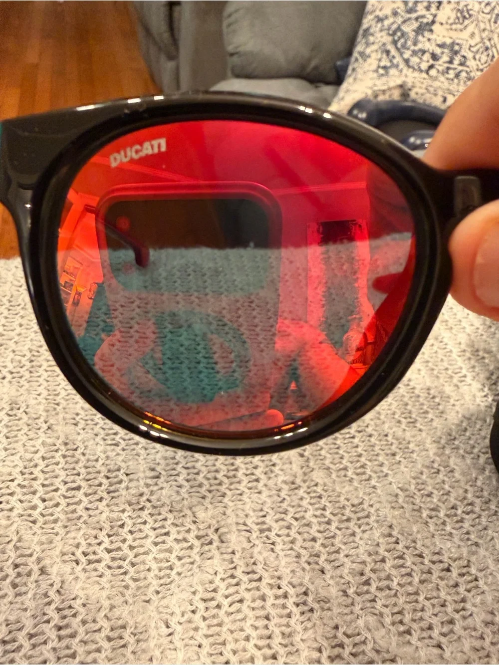 Carrera Men's Black Frames with Red Mirrored Lenses